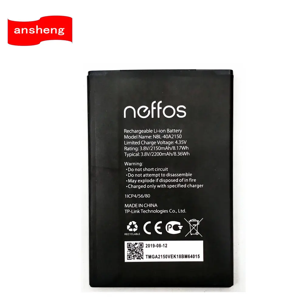 

Original 2150mAh NBL-40A2150 NBL-40B2150 Battery For TP-LINK NEFFOS C5 PLUS TP7031A TP7031C Mobile Phone