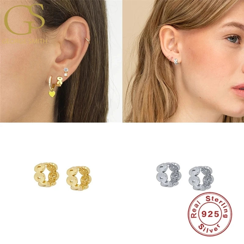 

GS 100% 925 Sterling Silver Hoop Earrings All-Match Simple Circle Pendientes Aro For Girls Lovers Gift Fine Jewelry Dropshipping