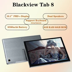 Blackview – tablette PC Tab 8 Android 10, écran de 6580 pouces, 4 go de RAM, 64 go de ROM, batterie de 10.1 mAh, Octa Core, 4G, WIFI, LTE, appel téléphonique, Version internationale 