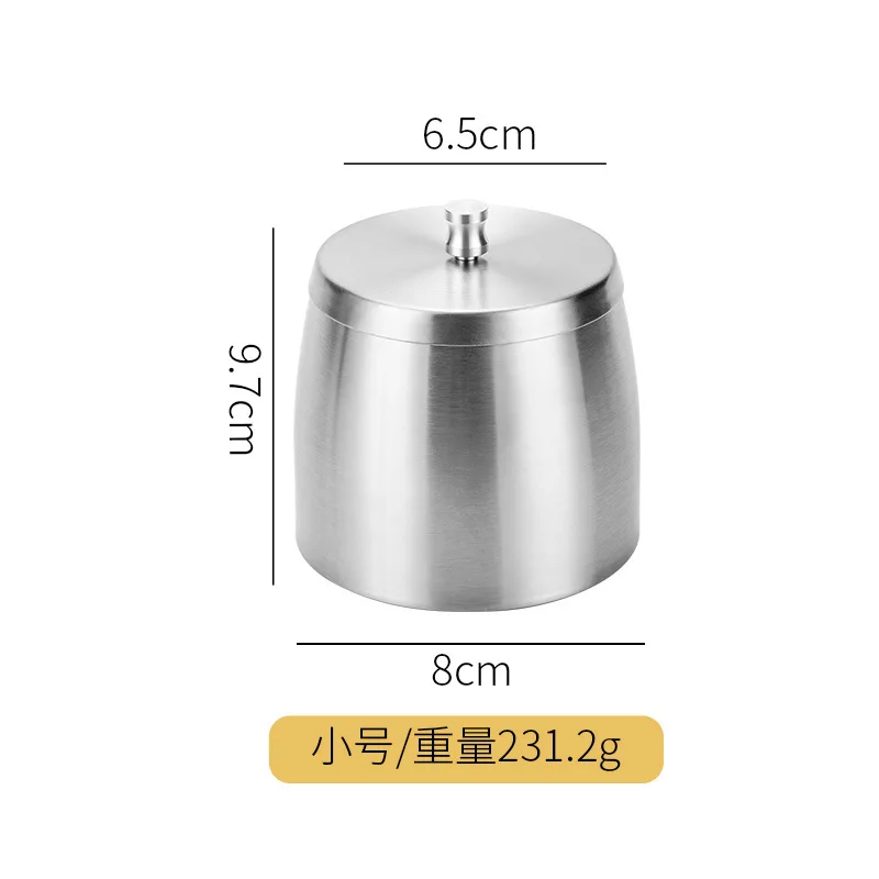 Thickened stainless steel ashtray heightened anti-fly ash ashtray with cover For portable ashtray,stainless steel ashtray,metal ashtray