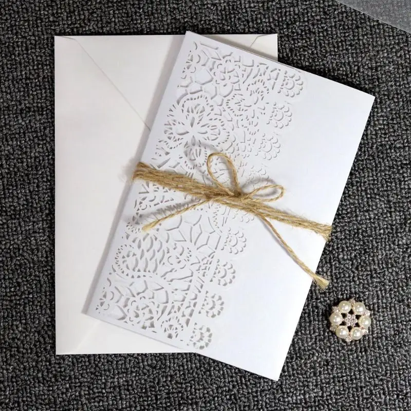  10 Pcs 3D European Style Wedding Invitation Card with Envelope Kits Party Supply - 4.00047E+12