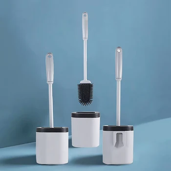 

PP TPR Long Handle Toilet Brush Wall MountedToilet Brush Bathroom Long Handle U-shaped Non-slip Brush Lavatory Cleaning Tool New