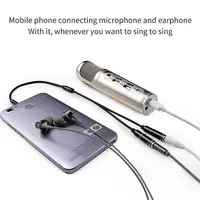 ממ גק כדי 3.5mm מיקרופון Aux Cable 1 זכר 2 כבל אודיו 3.5 מ"מ נקבה עבור מחשב נייד ג