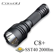 Convoy-Linterna Led C8 + con Luminus SST40, Linterna de luz Flash de 2000lm, lámpara de trabajo para campamento, lámpara Latarka Zaklamp