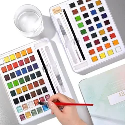 12/36/48Color Explosion Neutral  Packaging Solid Watercolor Paint Set Pearlescent Color Watercolor Nail Art Watercolor Painting