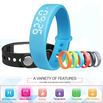 

Hot Sell W5 Multifunctional Sports Smart Bracelet LEDB Smart Bracelet w/ 3D Pedometer Smart Wristband W5 Running Smart Band