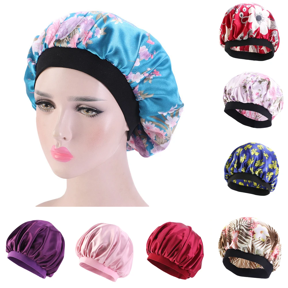 Jual Women Sleep Cap Soft Silk Satin 