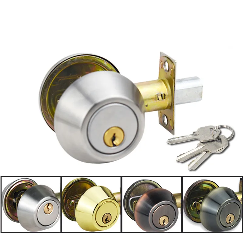 High Quality Round Double-sided Lock with Key for Cabinet Gate Bedroom Living Room Furniture Hardware afbeelding