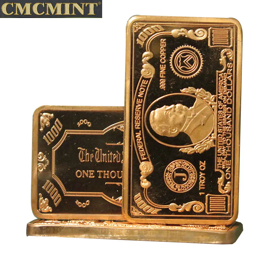 B45 1 Troy Ounce Federal Reserve Note .999 Fine Copper USA Bill