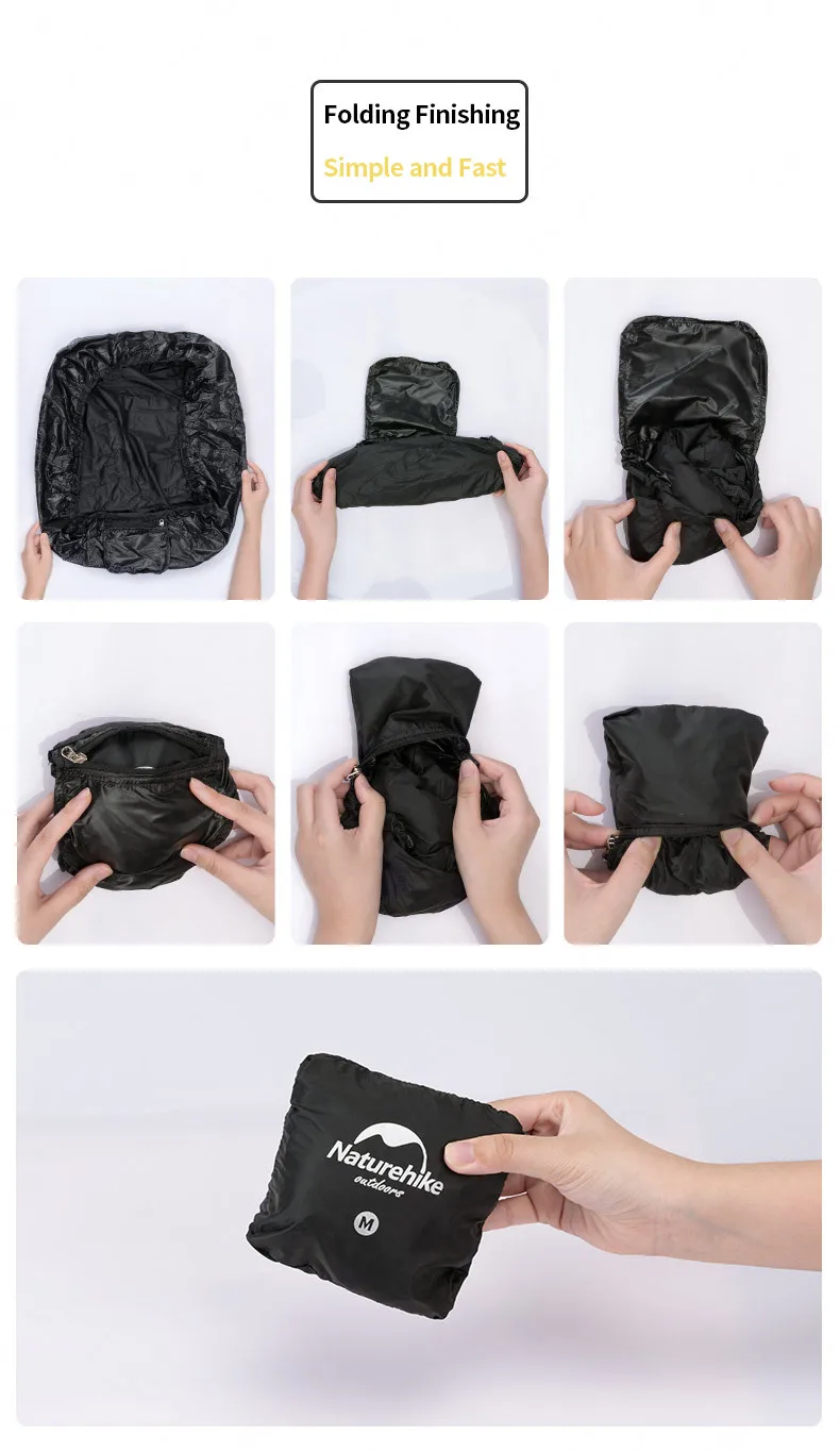 Naturehike рюкзак с защитой от дождя нейлоновая ткань для верховой езды Пылезащитный Водонепроницаемый 35-75L туристические рюкзаки с покрытием для путешествий