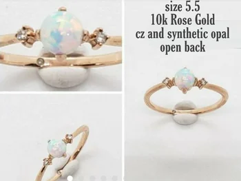

solid 10k Rose Gold cz women trendy fine jewelry semi mount ring