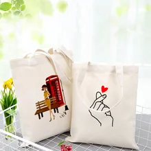 Иллюстрация вместительная сумка для покупок сумка на заказ Печать текстовый логотип DIY ежедневное использование экологическая многоразовая утилизация Холщовая Сумка