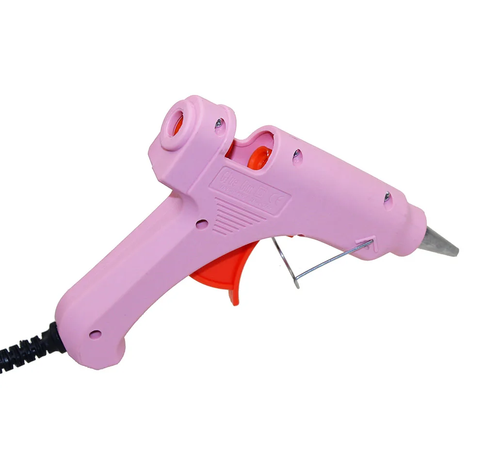 20 Вт ЕС/США розовый Удобный Профессиональный высокотемпературный нагреватель 20 Вт горячий клеевой пистолет тепловой инструмент для ремонта с термоклеем