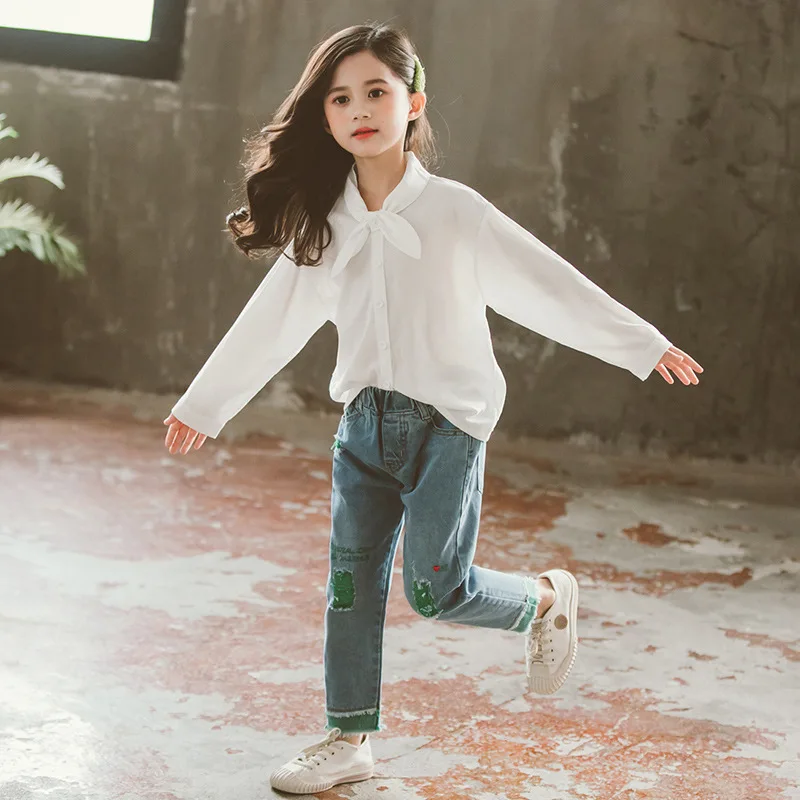 

2020 Butterfly Shirt + Holes Jeans Two-Piece Set L.3.25
