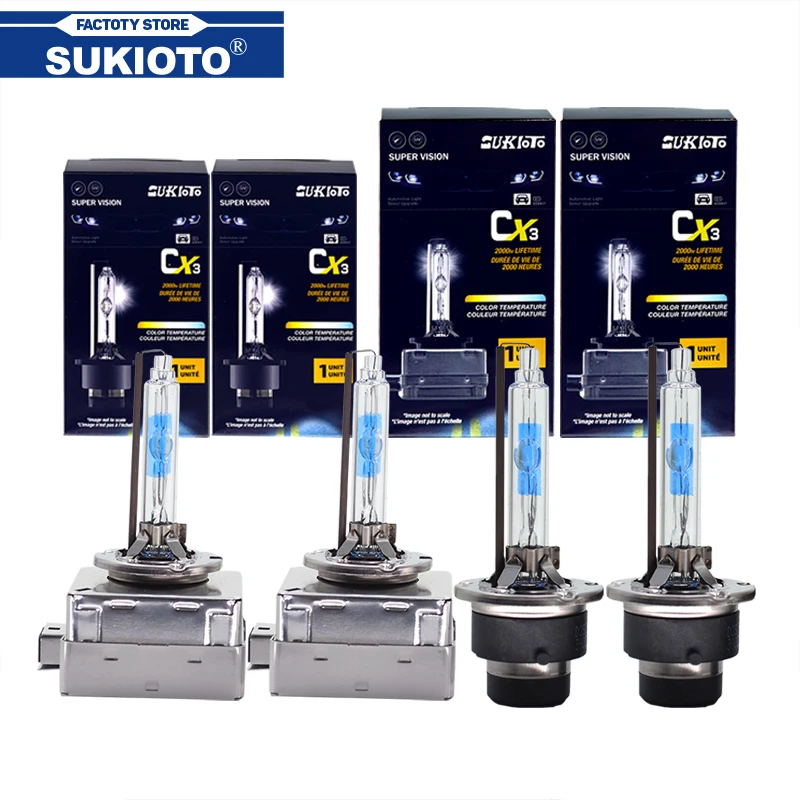 SUKIOTO 2PCS New Super Vision 5500K 55W D1S D2S D3S D4S Xenon HID Headlight Bulbs With Coating Layer 35W D1S D2S HID Xenon Lamp