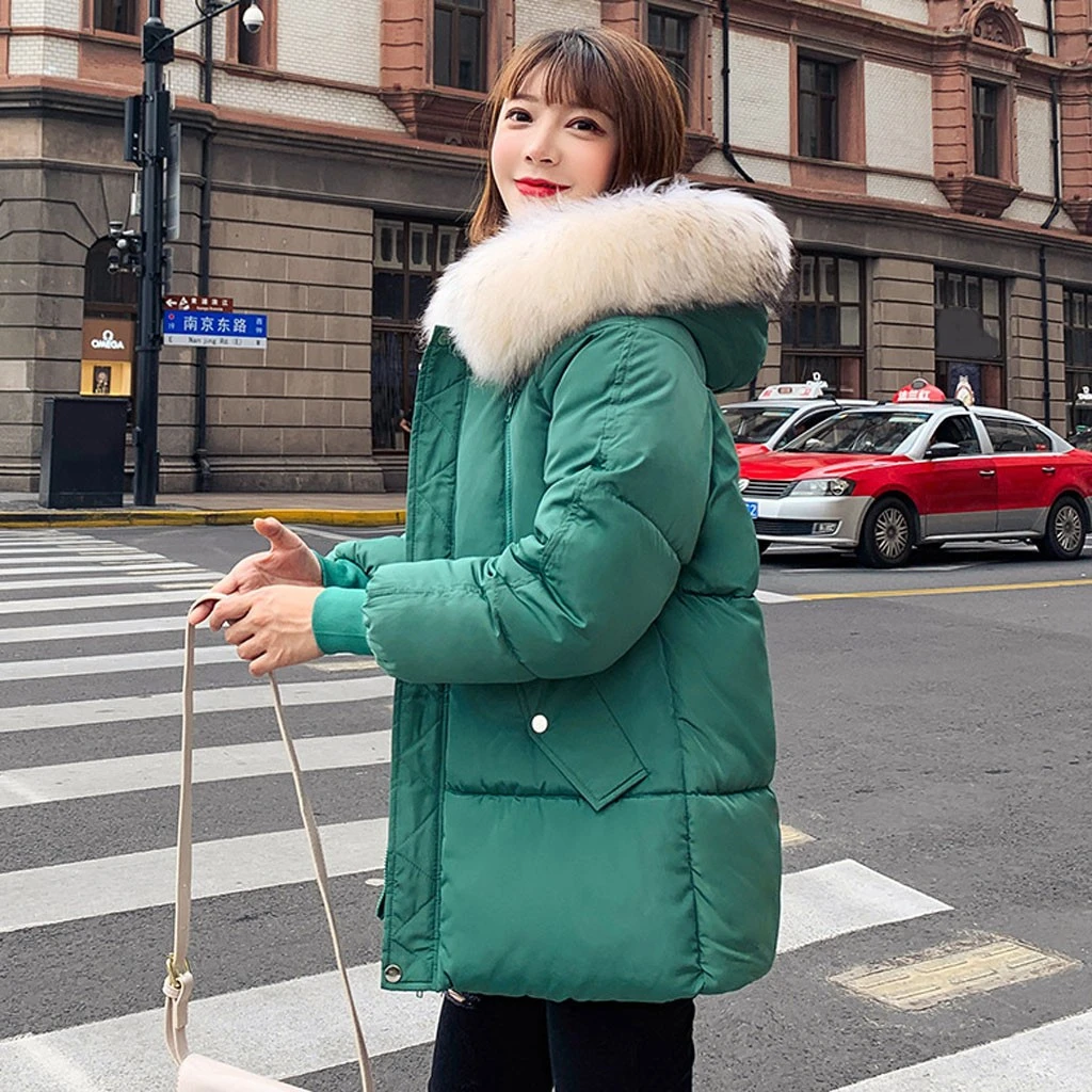 CHAMSGEND Womens Winter Jackets And Coats 2019 Parkas Wadded Warm LooseThick Outwear With A Hood Large Faux Fur Collar 1022