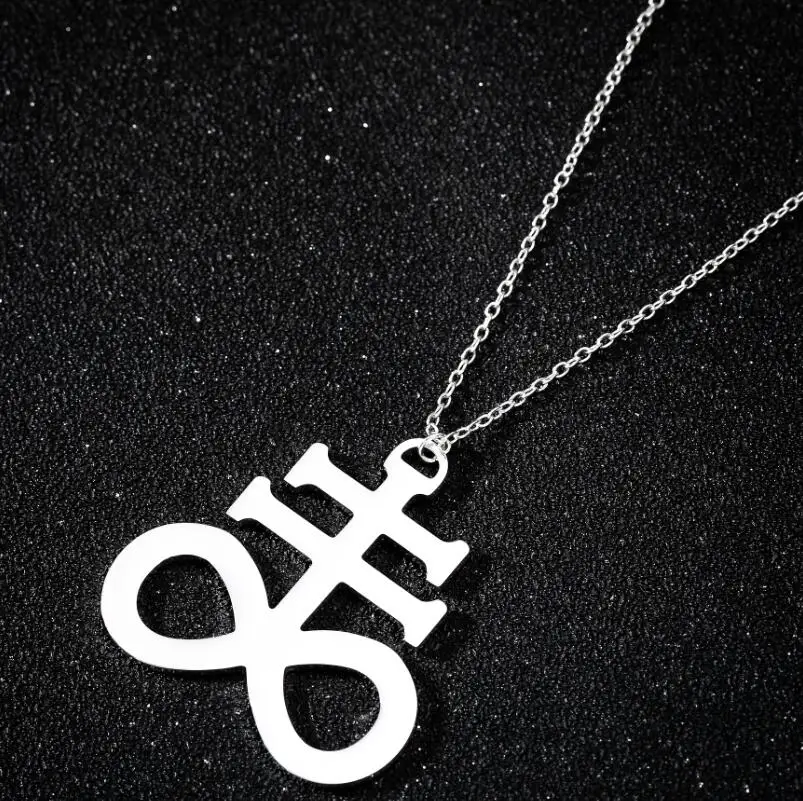 Leviathan Cross Pendant Satanic Symbol Stainless Steel Jewelry Brimstone Necklace