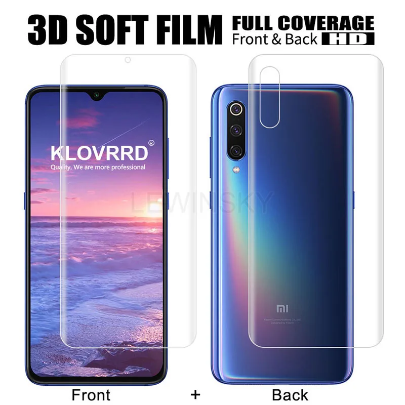 

Full Cover screen Protector For Xiaomi Redmi Note 5 Pro 7 Mi 8 9 SE MAX 3 Pro MIX 3 2 PocoPhone F1 A1 Protective Back Soft Film