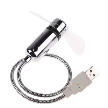 

Adjustable Usb Gadget Mini Led Light Fan Clock Fan Creative Serpentine Temperature Fan Colorful Flashing Light Fan