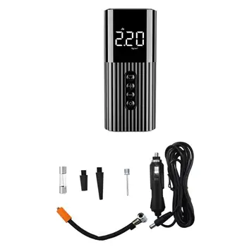 

Portable Multi-function Vehicle Tire Pressure Monitoring Digital Display Black Striped Mini Air Pump
