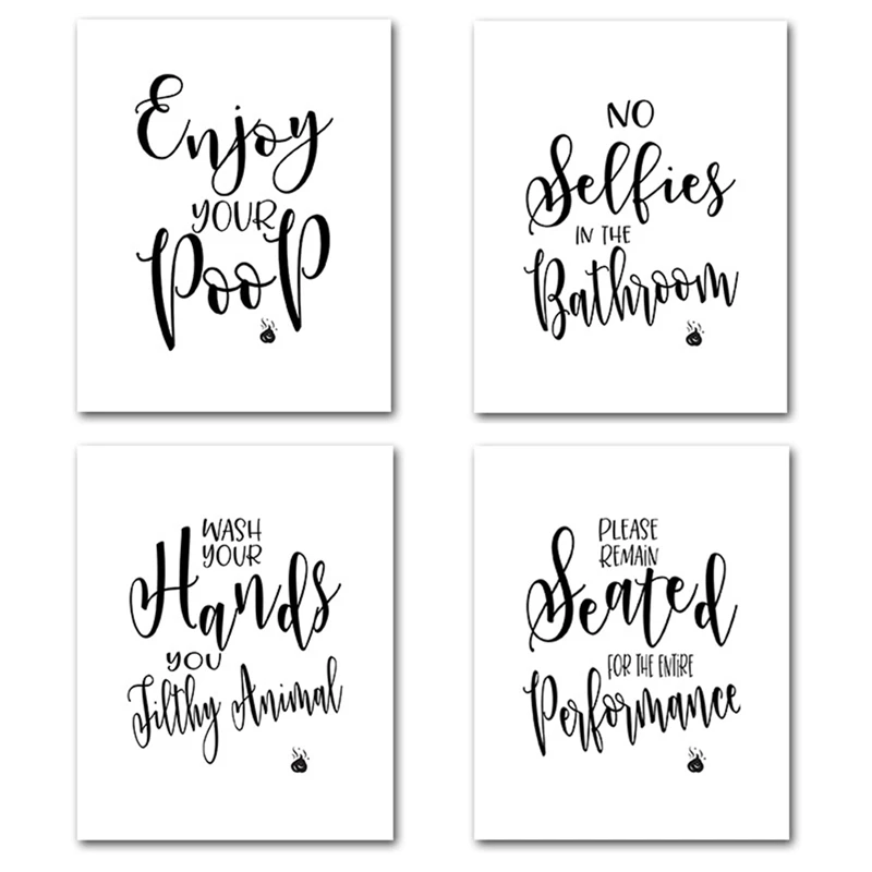 Funny Bathroom Sign Canvas Poster Wall Art Prints No Selfies Enjoy Your Poop Please Remain Seated Toilet Signs Bathroom Decor Painting Calligraphy Aliexpress funny bathroom sign canvas poster wall art prints no selfies enjoy your poop please remain seated toilet signs bathroom decor
