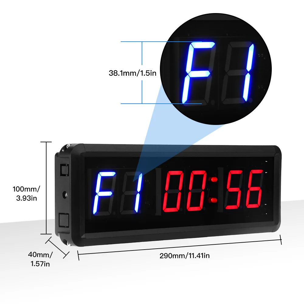 Training Timer LED Display Electronic Clock Stopwatch Interval Timer Prescise Wall Clock with Remote for Gym Fitness Training