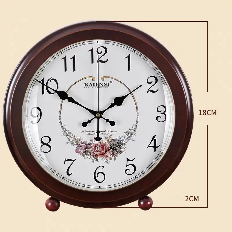 G European Bedroom Bedside Table Clock Living Room Retro Creative Seat Clock Home Decoration Large Simple Office Desktop Clock - Цвет: G