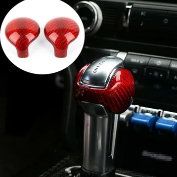 

Replacement Gear Shift Knob Trim Replace 2pcs Red Carbon Fiber Glossy Interior