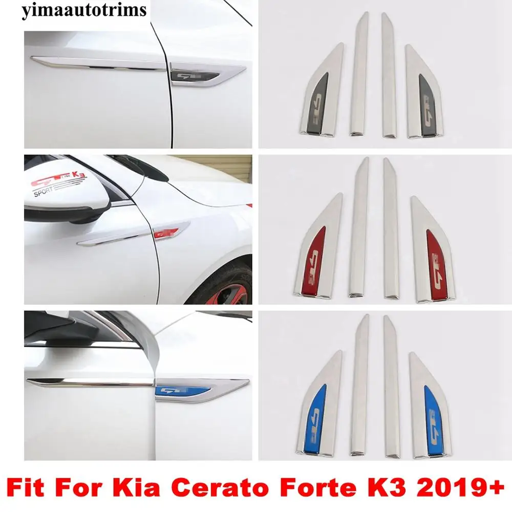 

For Kia Cerato Forte K3 2019 - 2022 Car Outside Body AC Air Flow Vent Fender Cover Trim Blue Red Black Stainless Steel Exterior
