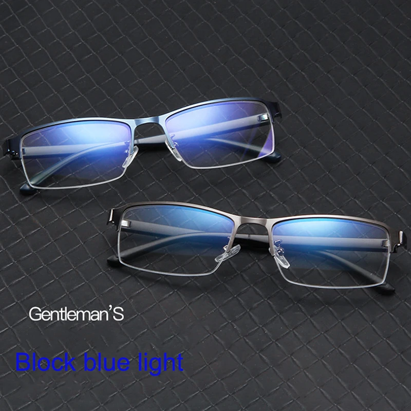 

Men's business anti-blue rectangular glasses frame retro trend fashion flat mirror hanging wire half frame glasses frame women