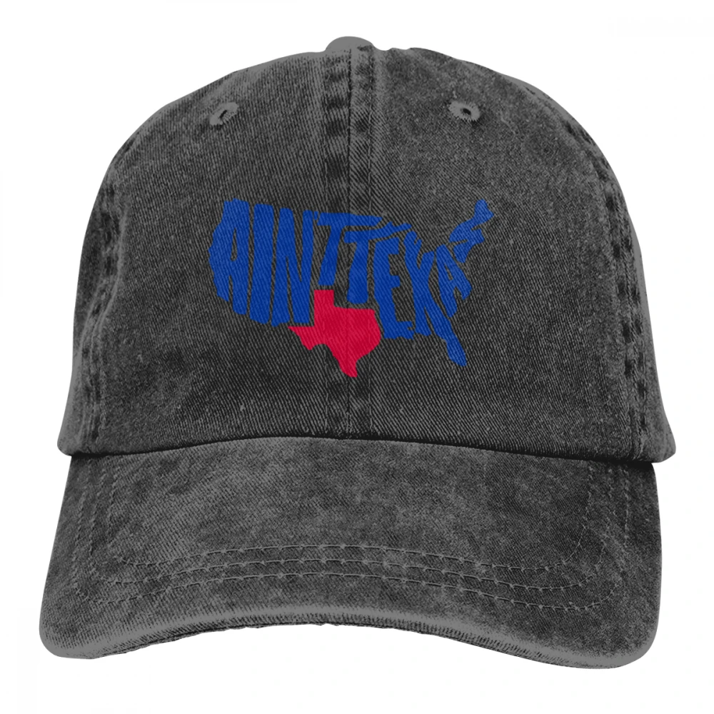 Ain't Texas американская карта Casquette черные унисекс Мужские Женские джинсовые бейсболка с ремешком кепки регулируемые Гольф папа шляпа