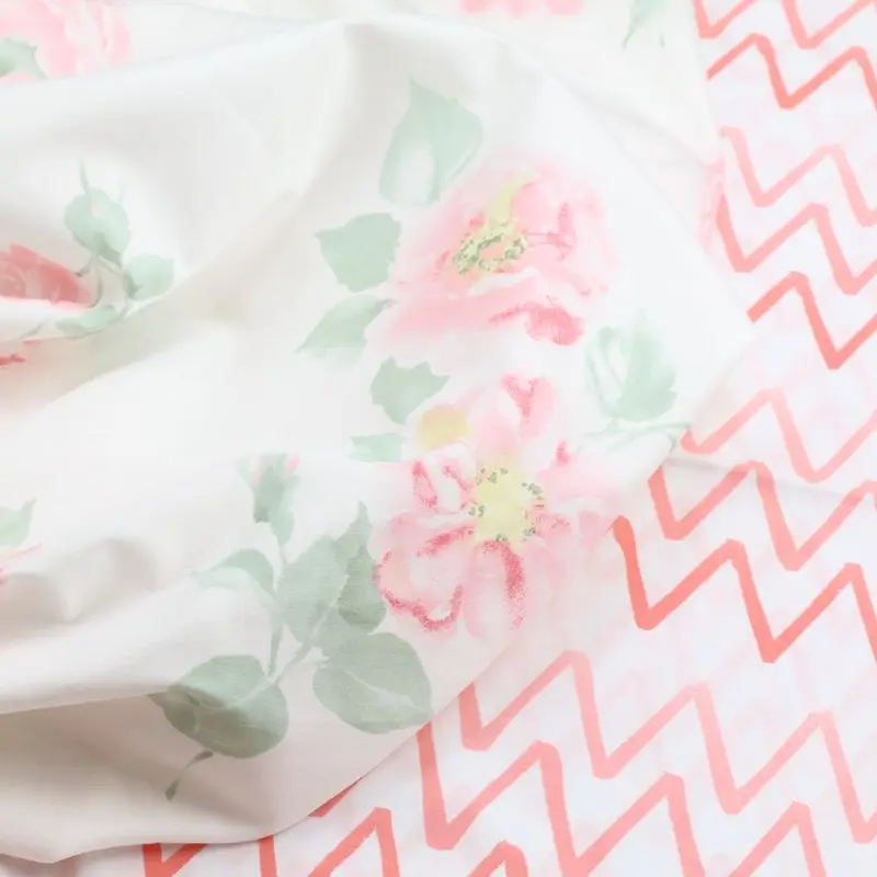 Cotton Fabric Pink Flowers Bedding Cotton Fabrics Bed Sheet 235cm