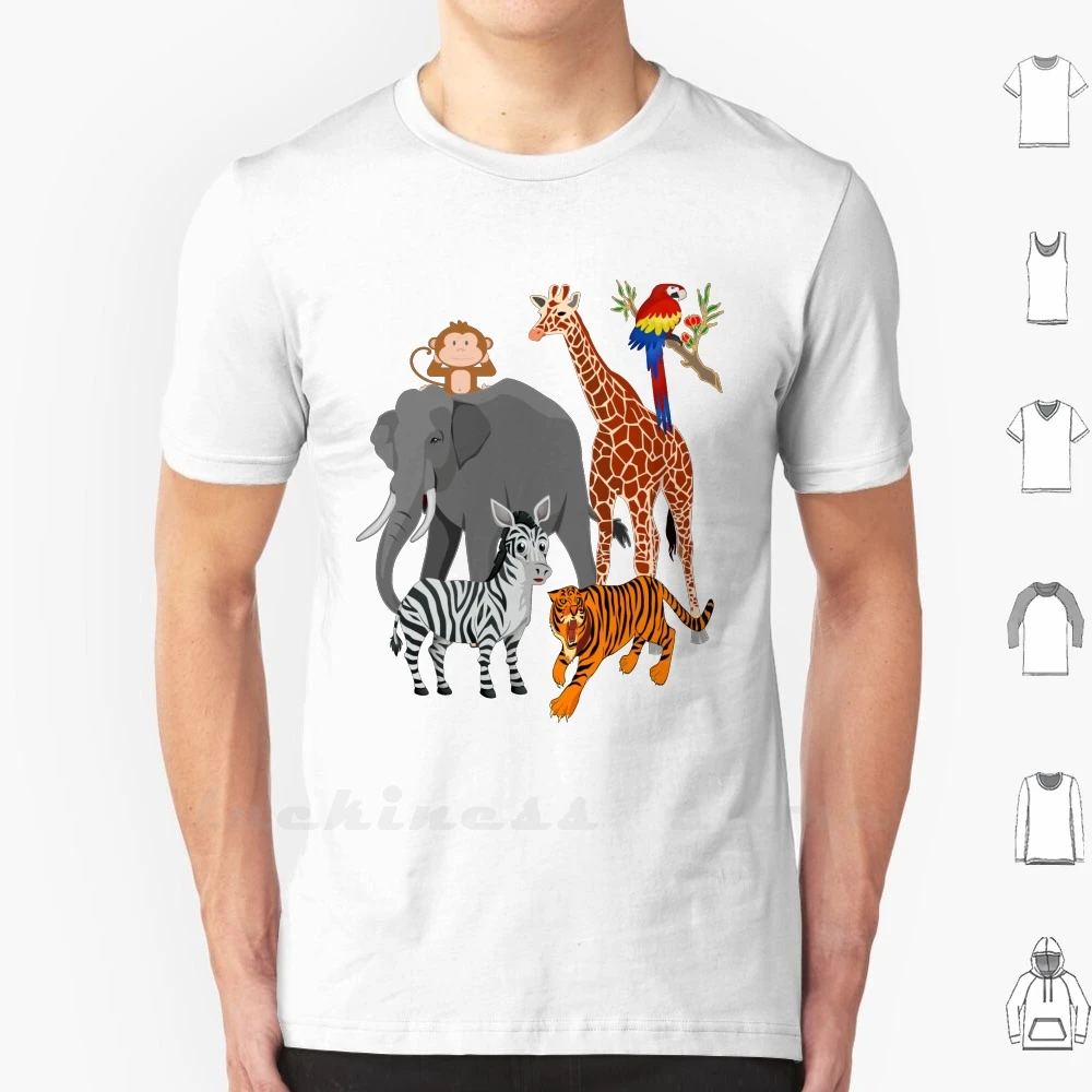 Camiseta estampado de animales salvajes niños, camisa con estampado de animales de la selva, ideal para regalo de Safari, tamaño - AliExpress