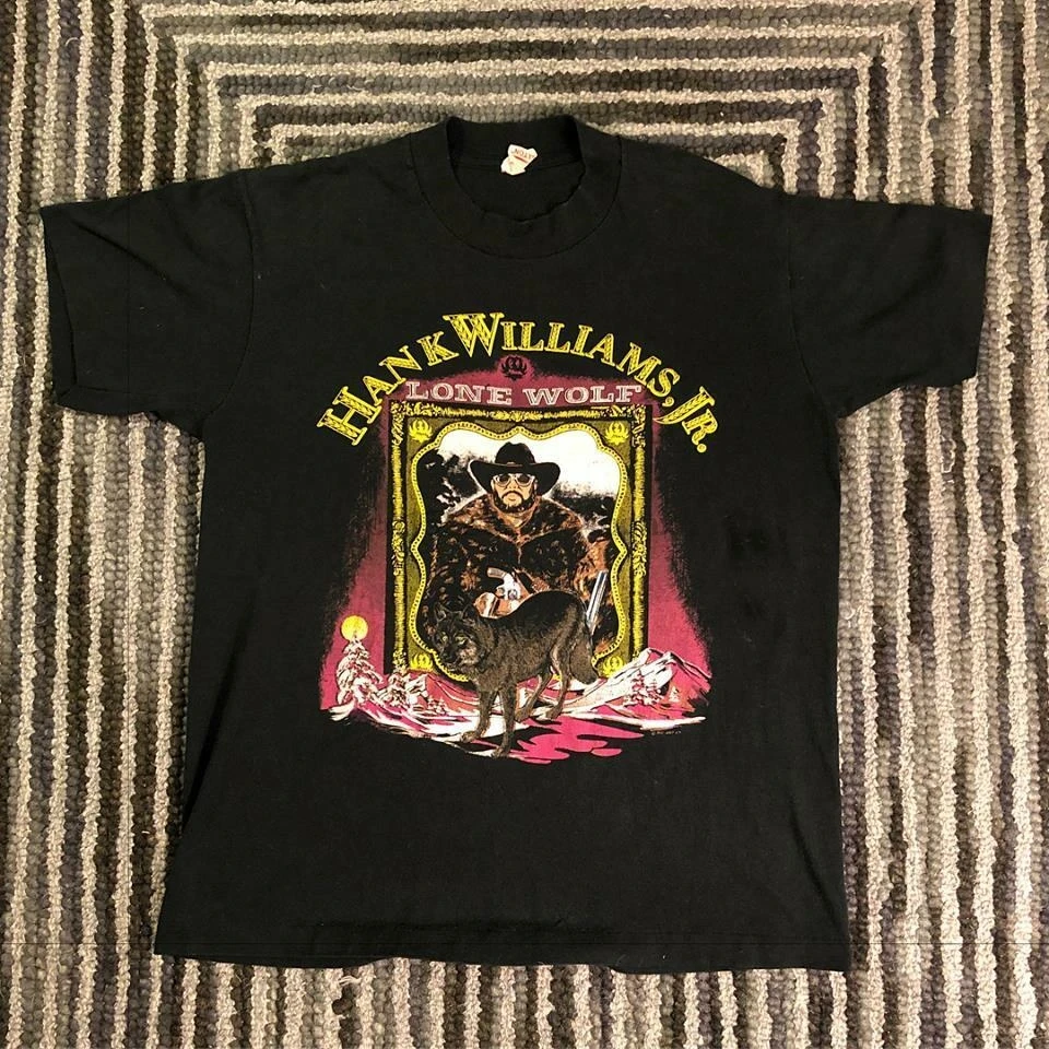 

Hank Williams Jr - Lone Wolf Tour 1990 - NEW CONDITION T SHIRT NOT VINTAGE @NICE