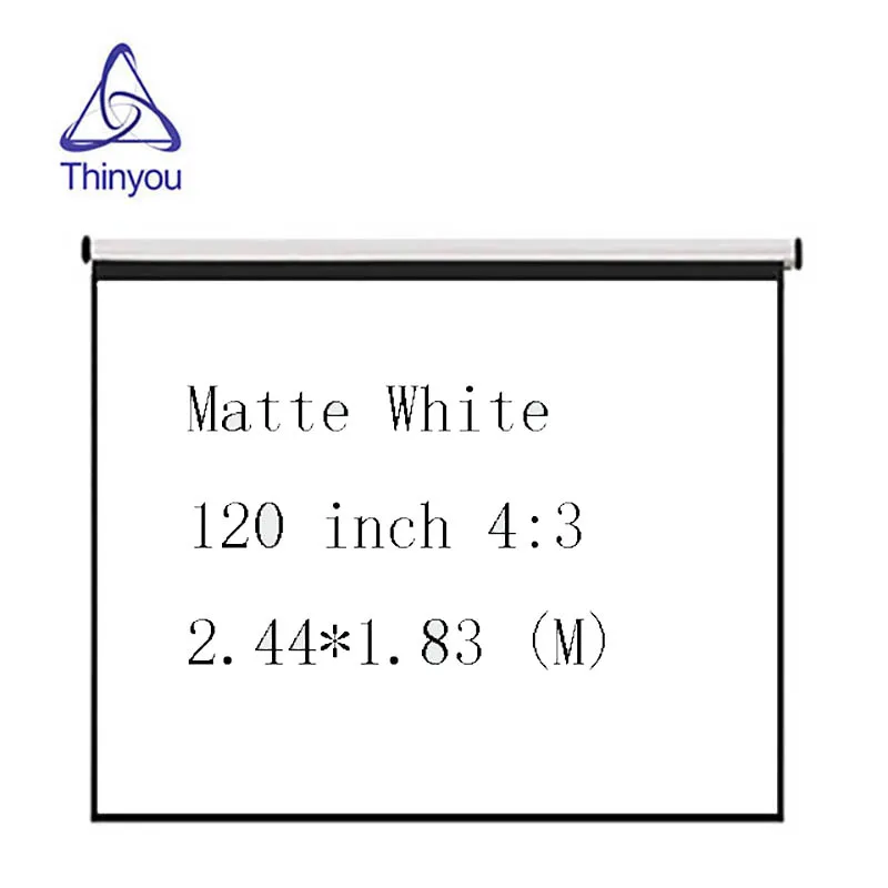 120 дюймовый 4:3 матовый белый HD настенный проекционный экран Thinyou Холщовый