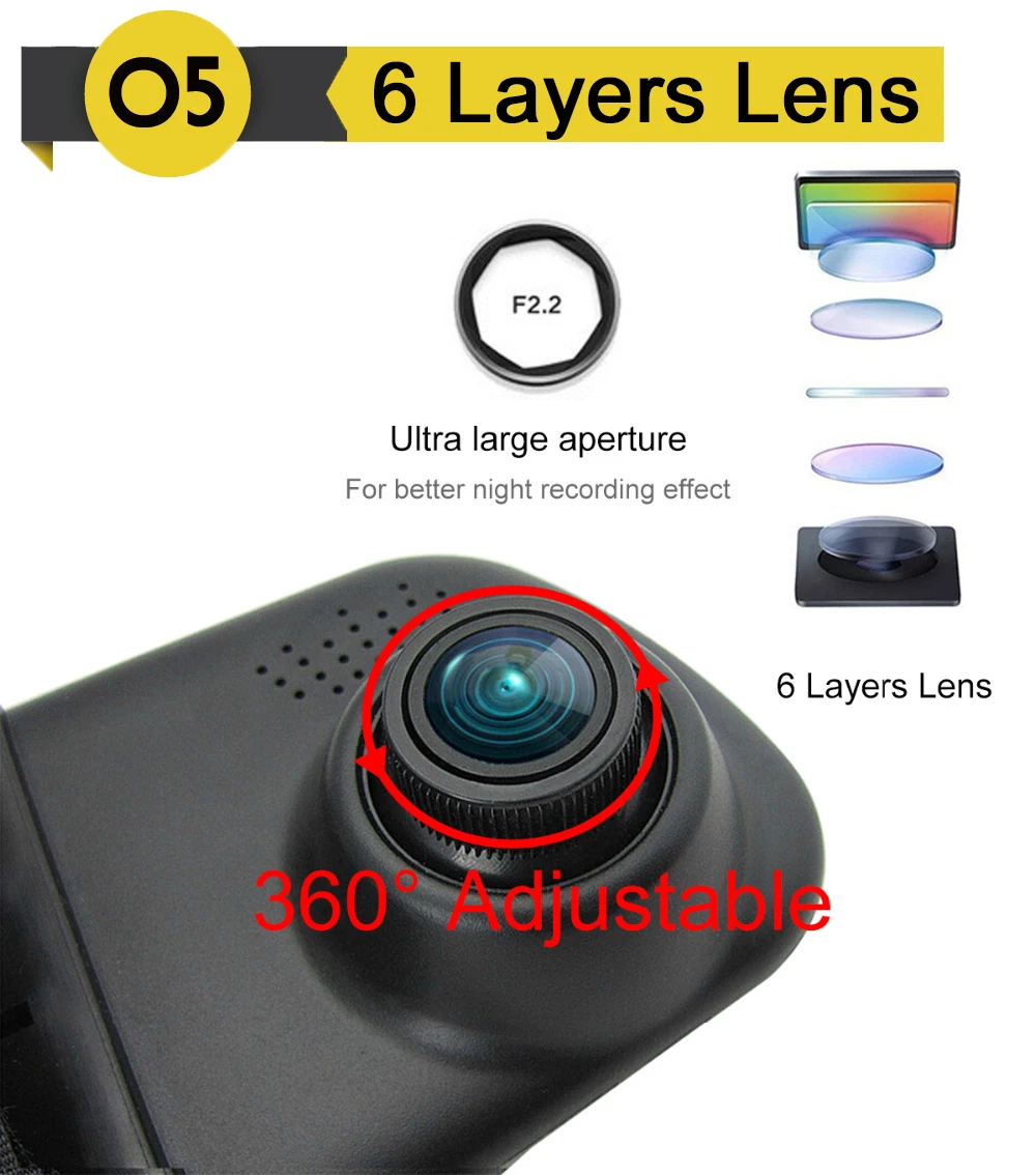 4,3 ''двойной объектив с камерой заднего вида камера заднего вида FHD 1080P ночного видения Автомобильный видеорегистратор регистрационная видеокамера
