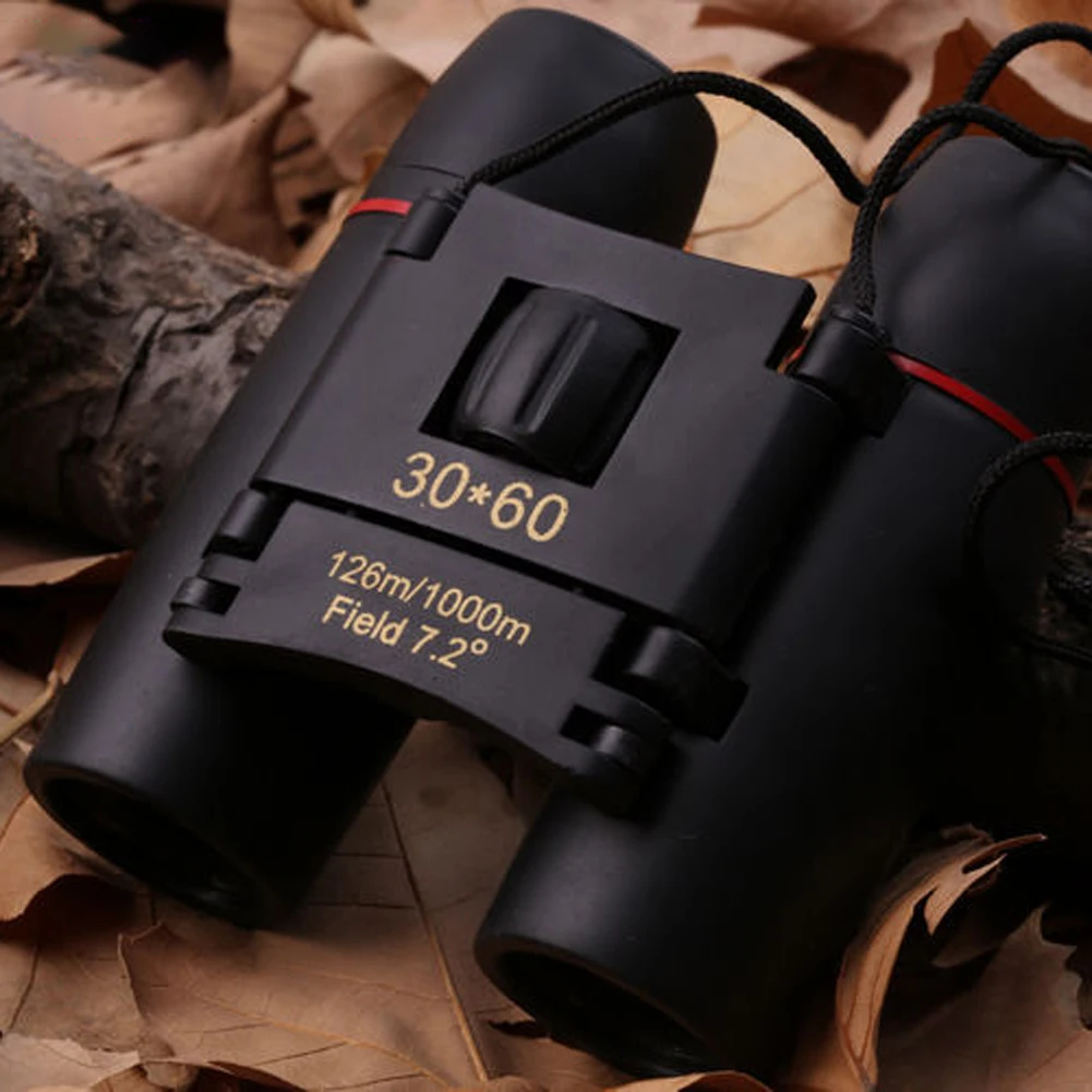 Карманный мини с двойной трубкой для дневного и ночного видения 30x60 ZOOM мини компактный складной бинокль для пеших прогулок охоты-Ледяной Синий