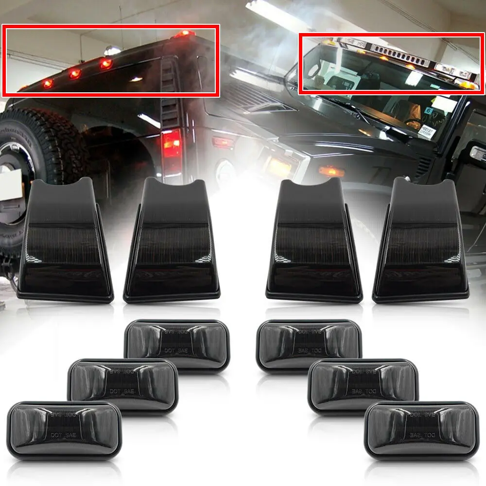 Для Hummer H2 SUT 2003 2009 светодиодный светильник на крышу кабины комплект темно черные