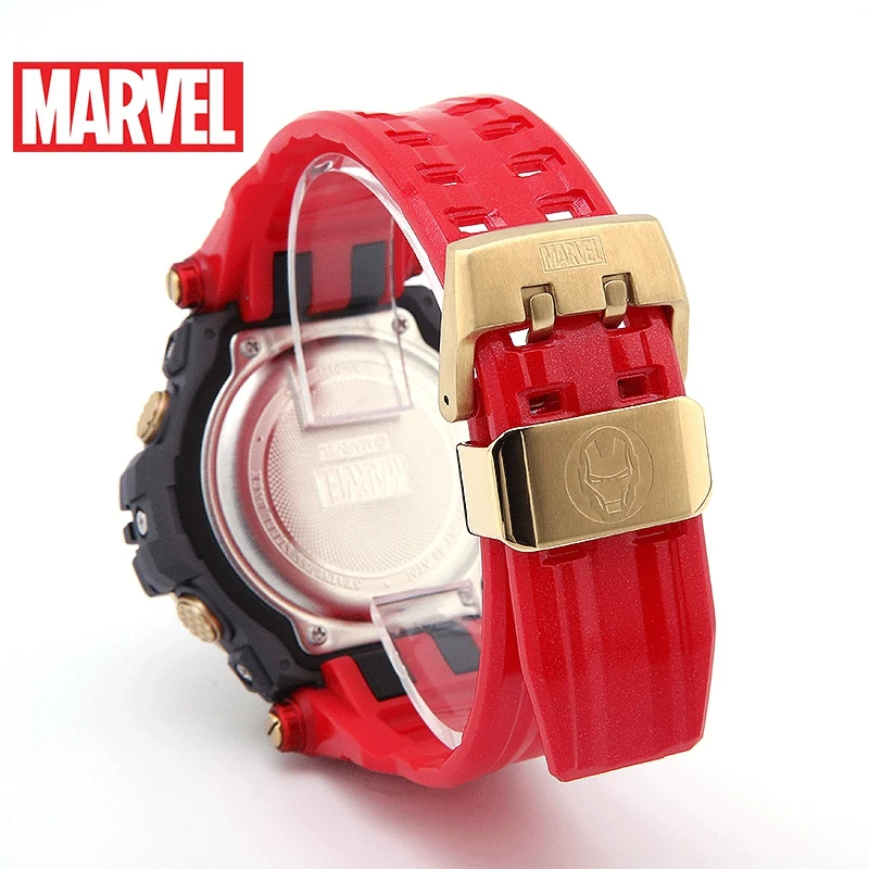 Marvel Мстители железные мужские 200 м глубина водонепроницаемые мягкие резиновые часы мужские спортивные модные часы армейские Reloj красные Супергерои часы для плаванья Новинка