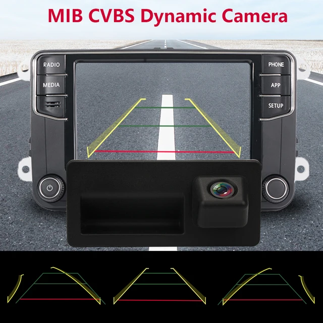 كاميرا خلفية للسيارة CVBS كاميرا خلفية ديناميكية ذكية مع مفتاح في صندوق السيارة لـ VW MIB Radio RCD330 RCD360 280B