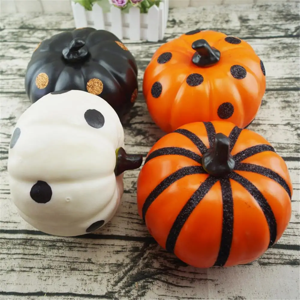Halloween Decoration Artificial Pumpkins Foam Colorful Lifelike Pumpkin For Halloween Fall Thanksgiving Garden Home Decoration