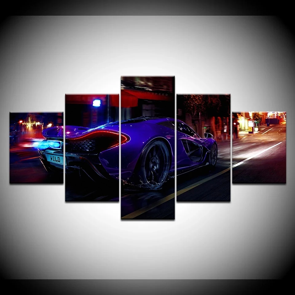 HD Печать холст картина черный роскошный спортивный автомобиль Wall Art классный