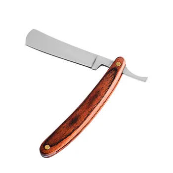 

Barber Shaving Hair Tools Mens Folding Shaving Knife Stainless Steel Straight Edge Shaving Hair Beard Knife Wooden Handle Knifes