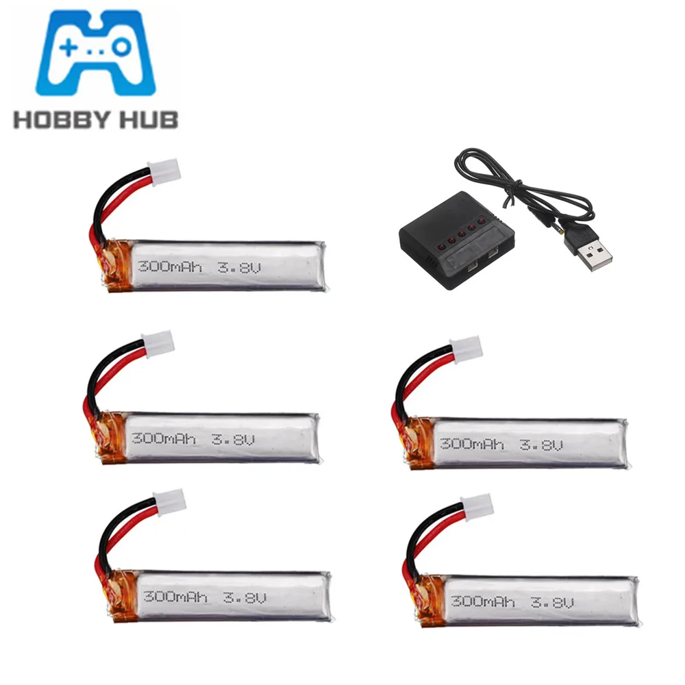 1s 3.8V 300mAh 30C 4.35V FPV Lipo Battery +Charger Set For Mobula7