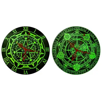 

11.4 Inch Night Light Wall Clock Wooden Wall Clock Vintage Magic Circle WallClocks Office Home Silent Clock Home Decorations