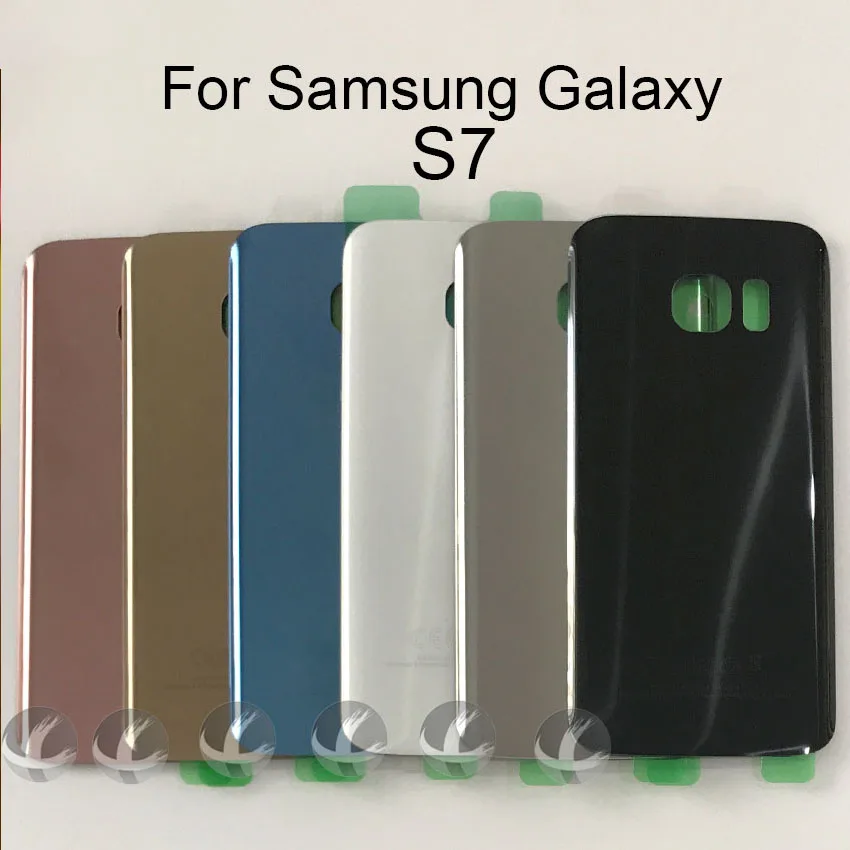 Задний стеклянный корпус+ клей для samsung Galaxy S7 S7 Edge G930 G935F G9350 задняя панель Крышка батарейного отсека с логотипом
