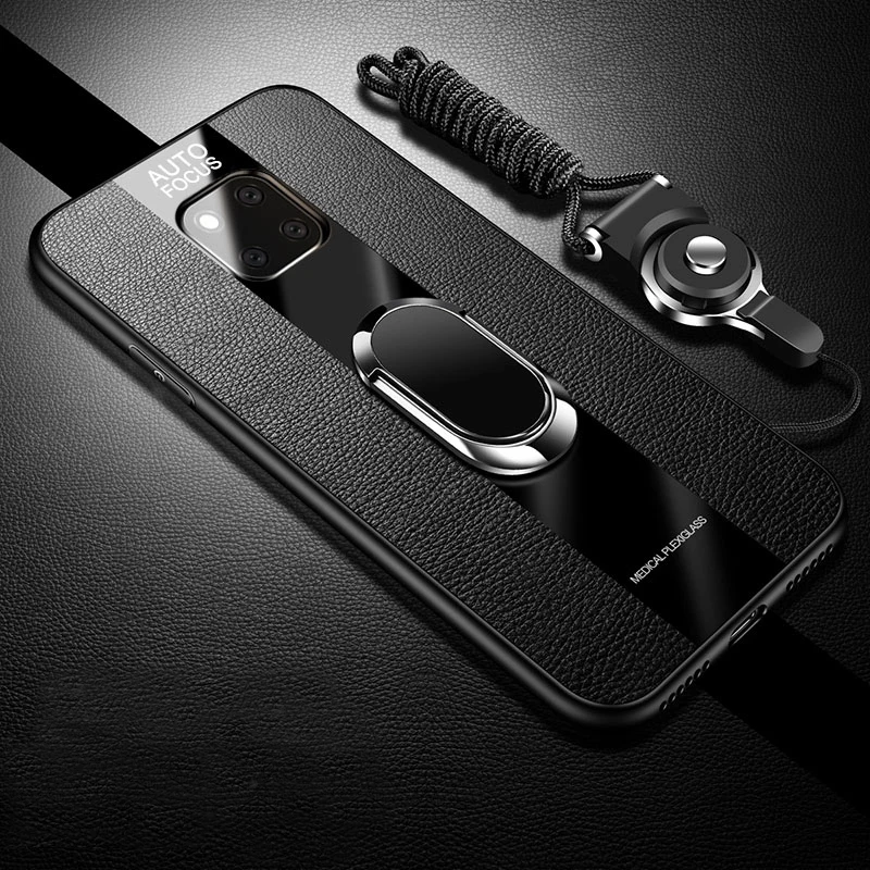 Для Xiaomi Redmi Note 9S чехол Роскошный накладка из плексигласа с кольцом подставкой и