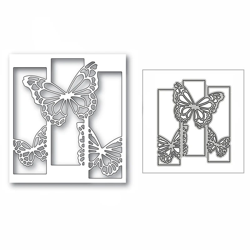 New Trio Butterfly Border Frame 2020 Metal Cutting Muore Per Scrapbooking Fai-Da-Te Decorativo E Fabbricazione Di Carte Goffratura Craft No Stamp