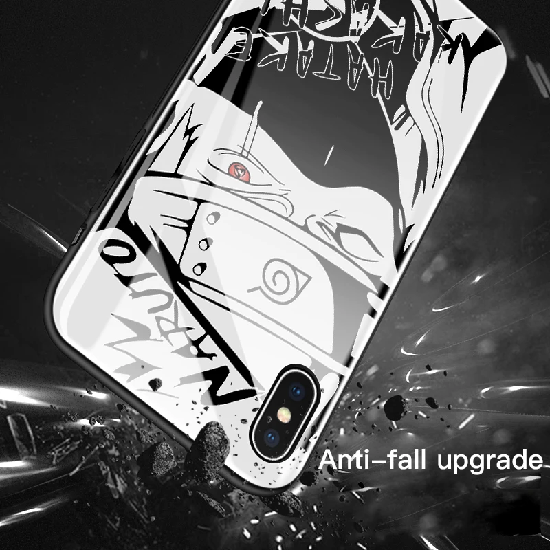 Мультфильм Наруто закаленное стекло чехол для телефона iPhone 11 Pro XSmax XR XS X 8 7 6s 6 Plus Роскошный чехол Funda Coque для iPhone 11Pro