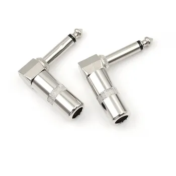 

2pcs1/4 Inch 6.35mm Jack Right Angle Male Mono Plug L-shape Connector For Guitar Audio TS 2-Pole Mono